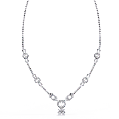 5.47 Ct Round Cut Natural And Lab Grown Diamond Minimalist Sparkling Wedding Necklace Gift For Women's