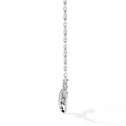 Round Cut Natural & Lab Grown  White Colorless Diamond Vintage Cluster Party Wear Anek Necklace Gift For anniversary