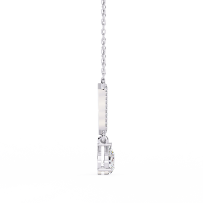 V Shape 10k Solid Gold  Pear And Round Cut Lab Grown Diamond Delicate Unique Statement Vintage Necklace