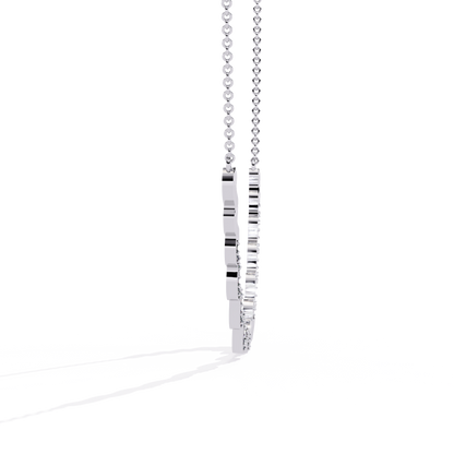 18K Solid Rose Gold  Round Cut Lab Grown And Natural Diamond Art Deco Vintage Antique Cluster Necklace For Anniversary