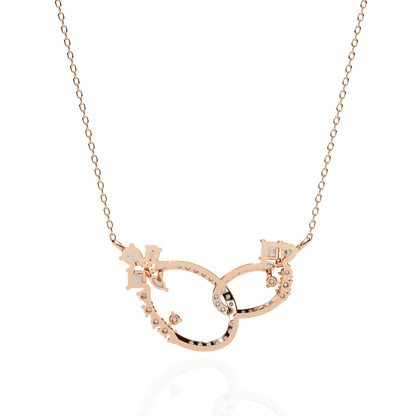 Princess, Marquise, Pear & Round Shapes Lab Grown  Diamond Art Deco  Stunning Classic Wedding Necklace For Women's