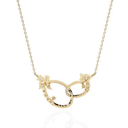 Princess, Marquise, Pear & Round Shapes Lab Grown  Diamond Art Deco  Stunning Classic Wedding Necklace For Women's