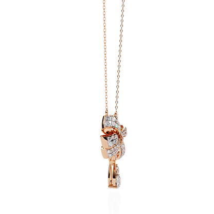 1.69 Ct Round Cut Lab Grown Diamond Infinity Shape 18k Solid Rose Gold  Delicate Classic Dainty Bridal Pendant Necklace