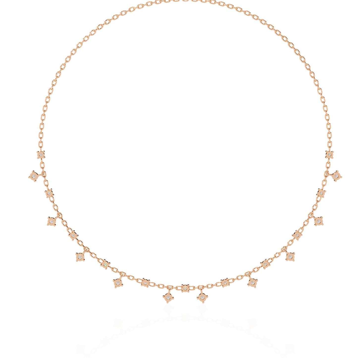 Round Cut natural & Lab Grown Diamond Art Deco Prong Set Antique Graduation Necklace for Her