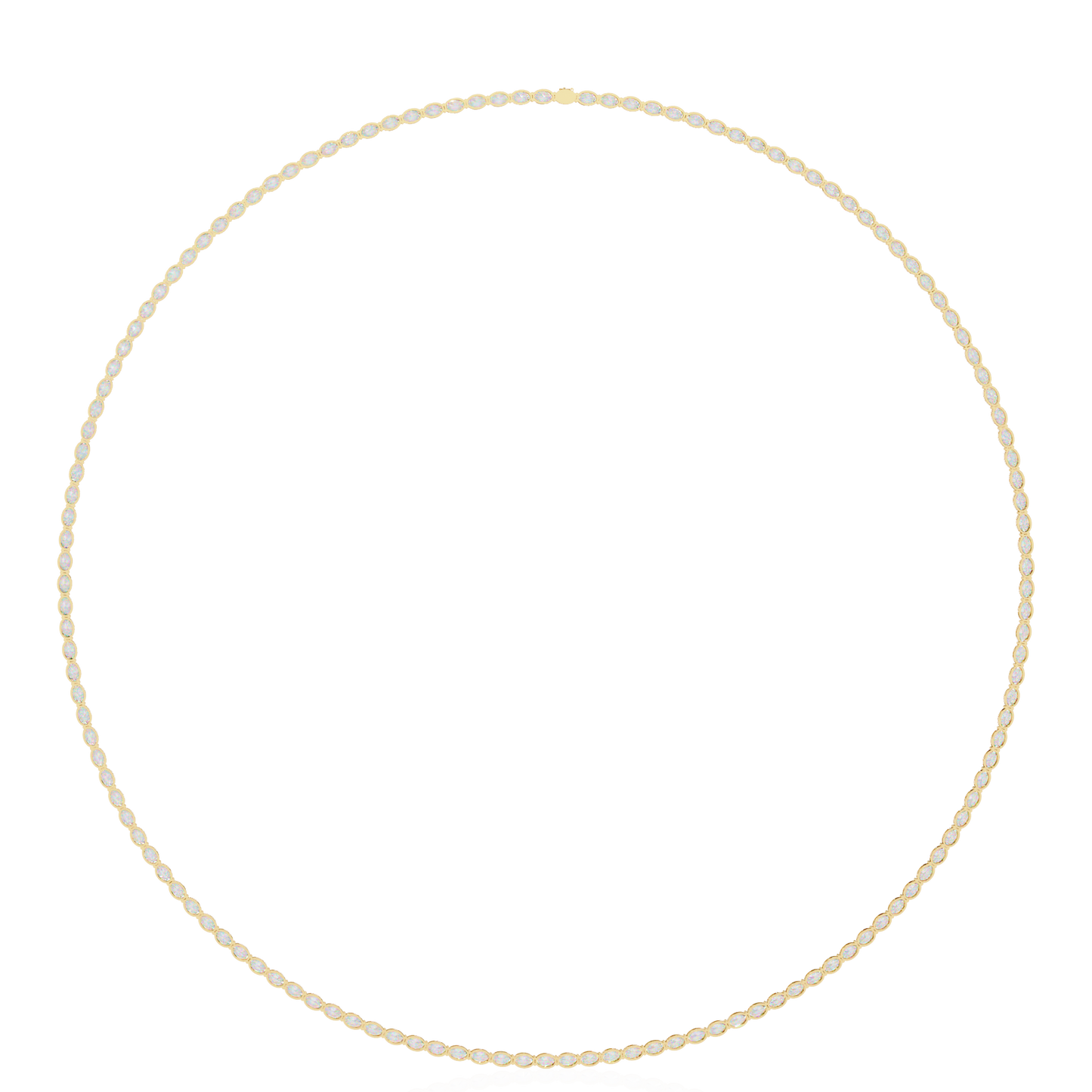 6.20 Ct Oval Cut Lab Grown And Natural Diamond Channel Set Unique Art Deco Tennis  Necklace For Annivary