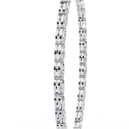 6.20 Ct Oval Cut Lab Grown And Natural Diamond Channel Set Unique Art Deco Tennis  Necklace For Annivary
