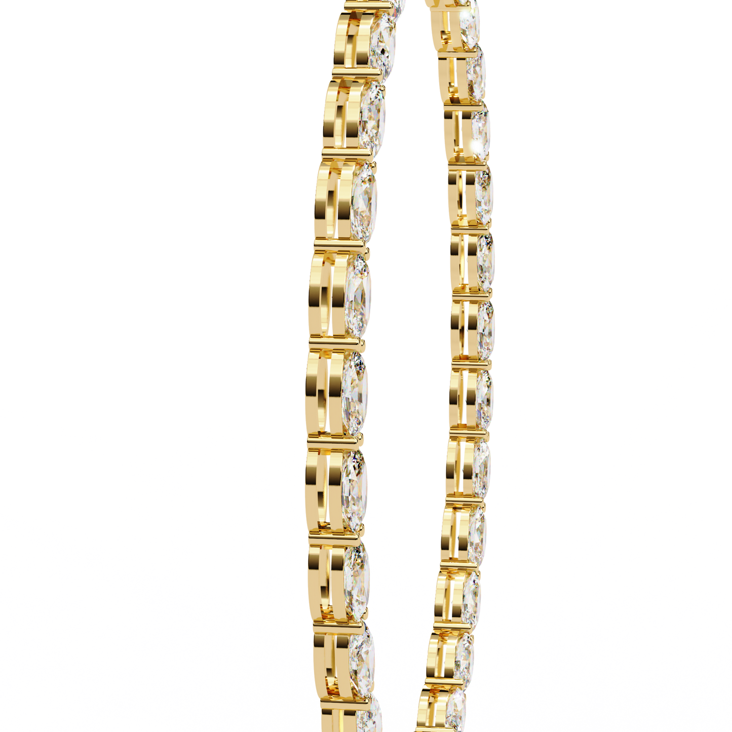 6.20 Ct Oval Cut Lab Grown And Natural Diamond Channel Set Unique Art Deco Tennis  Necklace For Annivary