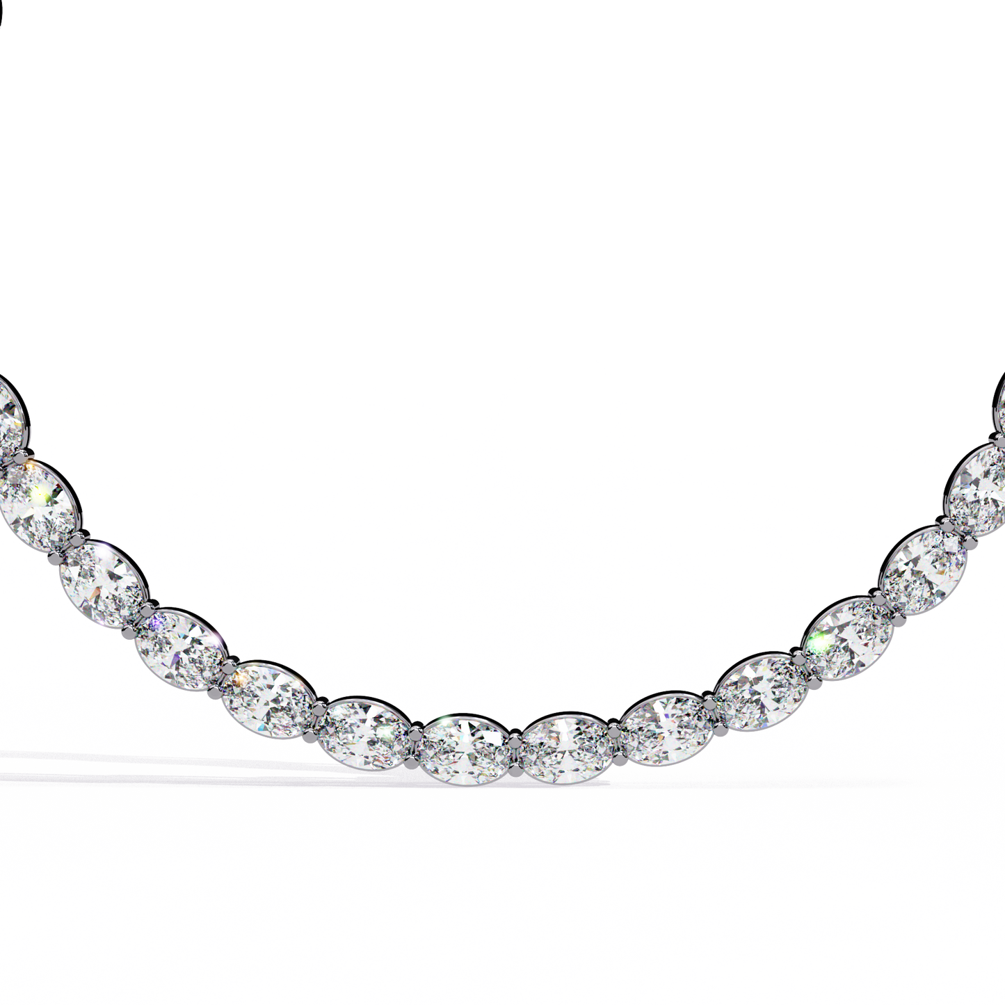 6.20 Ct Oval Cut Lab Grown And Natural Diamond Channel Set Unique Art Deco Tennis  Necklace For Annivary