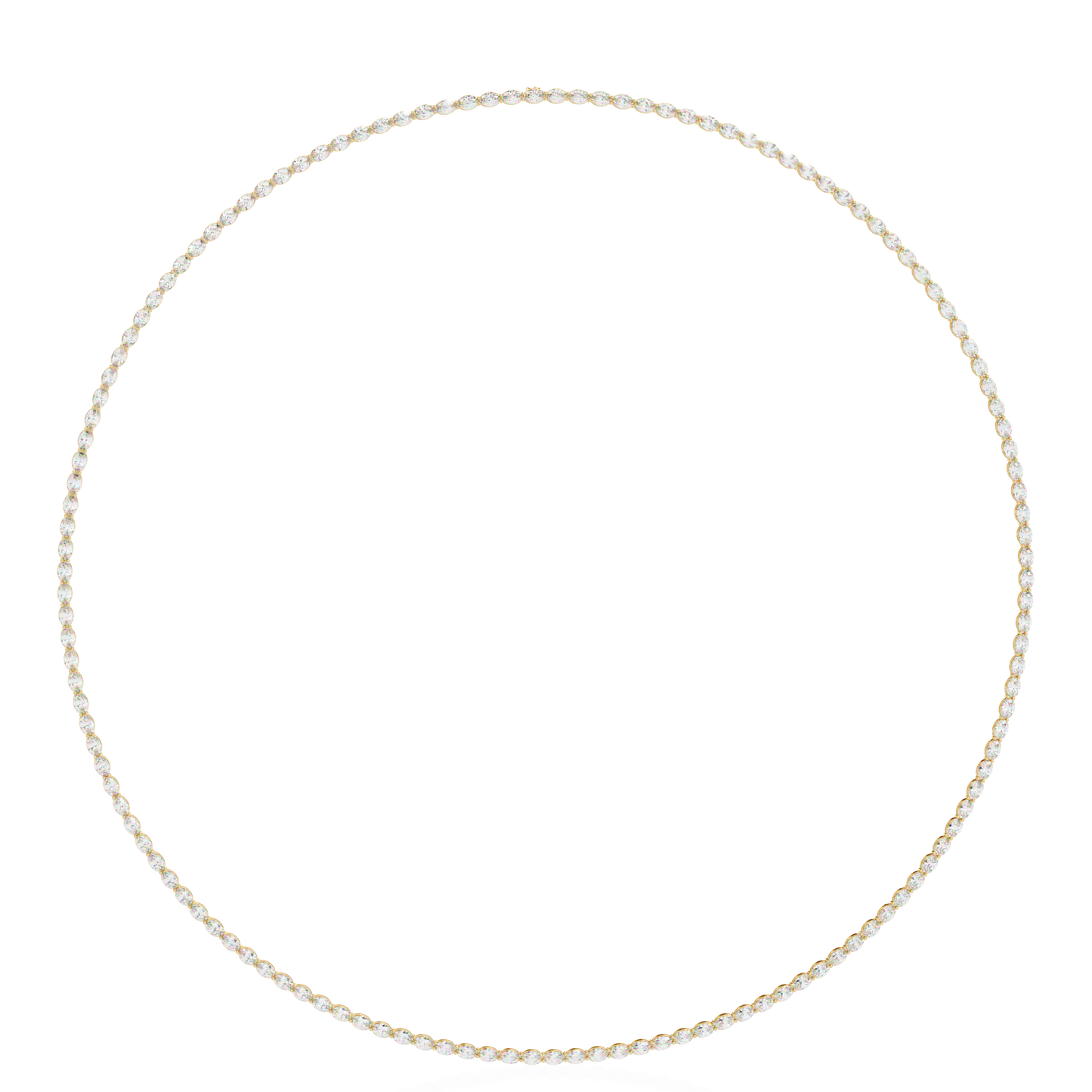 6.20 Ct Oval Cut Lab Grown And Natural Diamond Channel Set Unique Art Deco Tennis  Necklace For Annivary