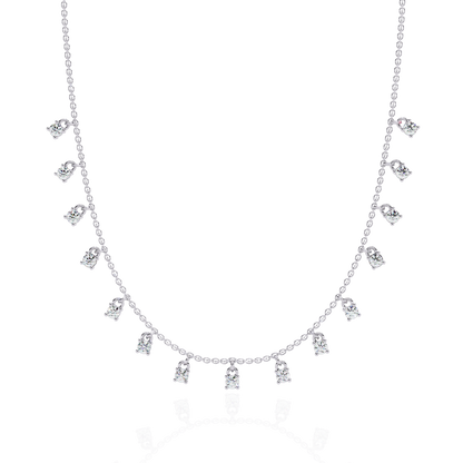 Round Cut Lab Grown and Natural Diamond Elegant Dainty Cluster Minimalist Classic Necklace
