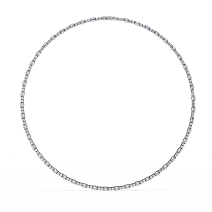 10k Solid Rose Gold Oval & Round Cut 7.35 Ct Lab Grown & Natural Minimalist Classic Diamond Necklace For Her