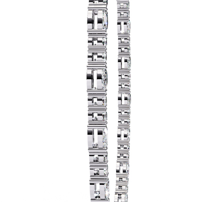 10k Solid Rose Gold Oval & Round Cut 7.35 Ct Lab Grown & Natural Minimalist Classic Diamond Necklace For Her