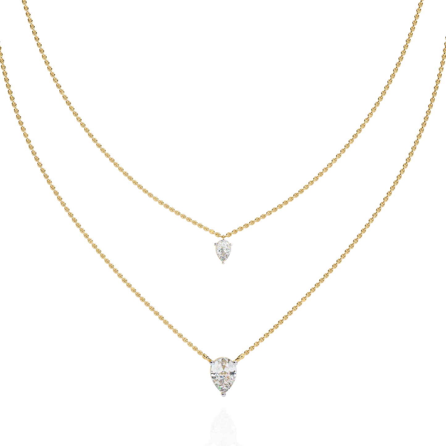 1.46 Ct Pear Cut Lab Grown Diamond Solitaire Unique Statement Cluster Classic Necklace For birthday