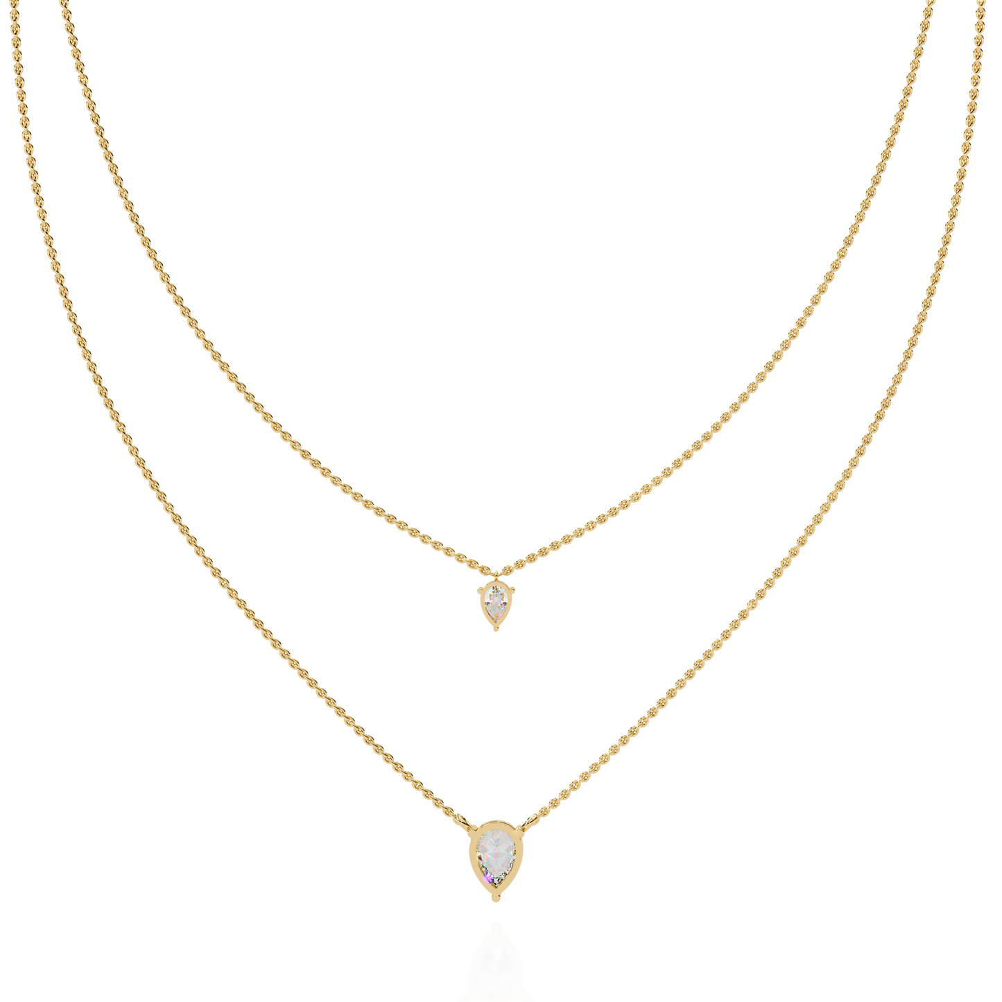 1.46 Ct Pear Cut Lab Grown Diamond Solitaire Unique Statement Cluster Classic Necklace For birthday