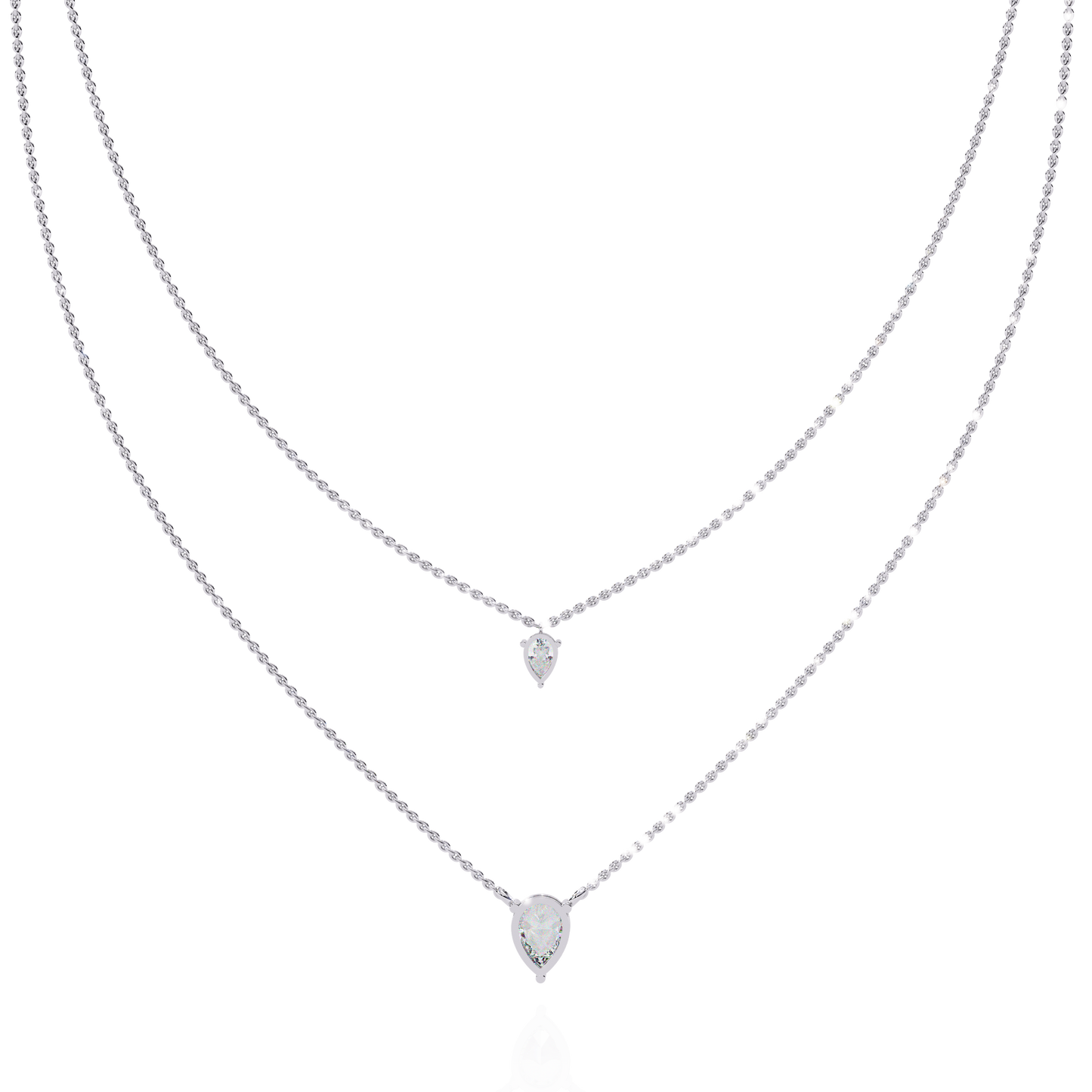 1.46 Ct Pear Cut Lab Grown Diamond Solitaire Unique Statement Cluster Classic Necklace For birthday