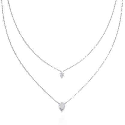 1.46 Ct Pear Cut Lab Grown Diamond Solitaire Unique  Statement Cluster Classic Necklace For birthday