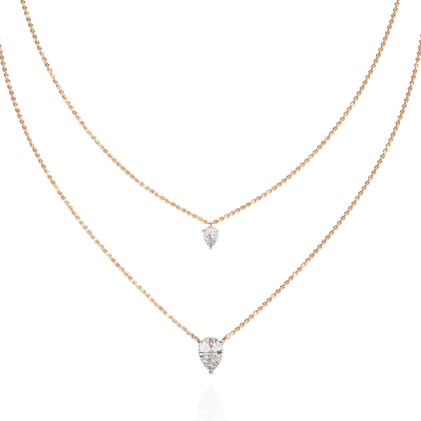 1.46 Ct Pear Cut Lab Grown Diamond Solitaire Unique Statement Cluster Classic Necklace For birthday