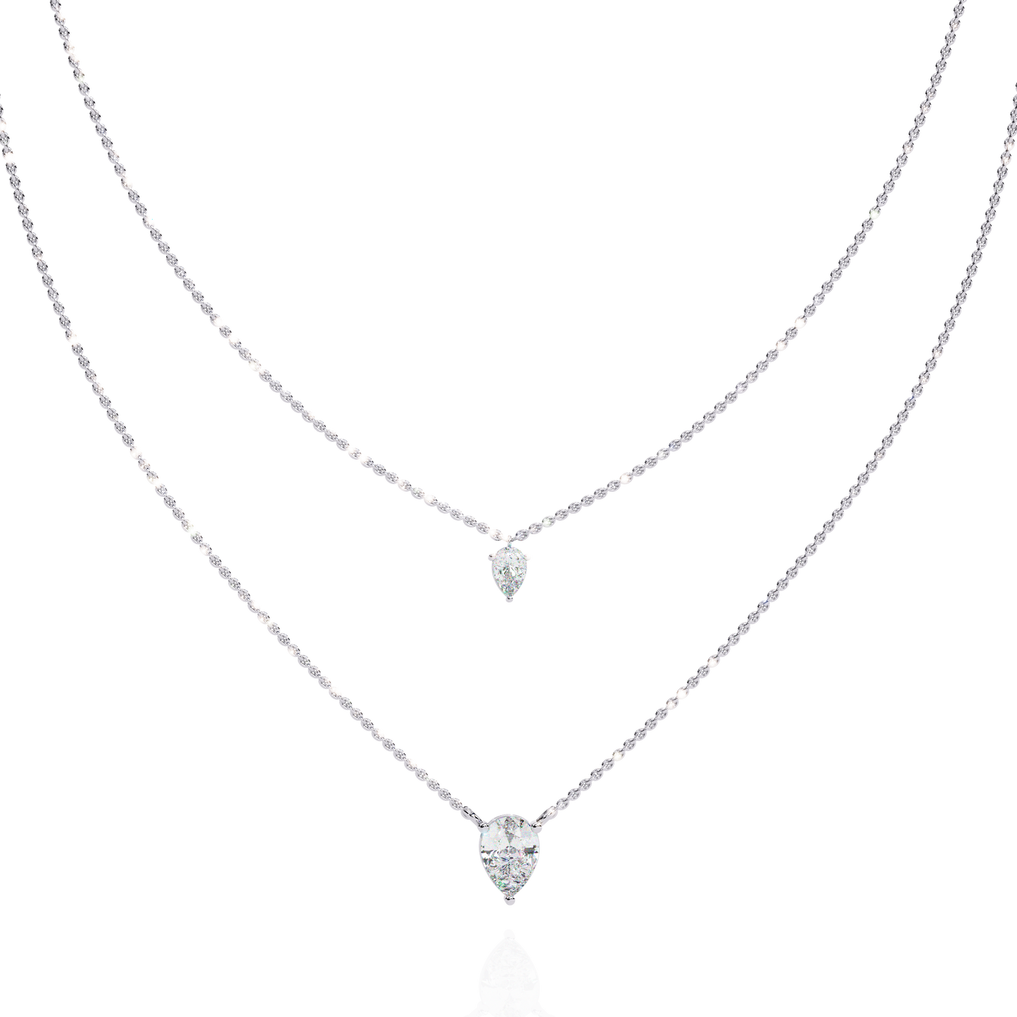 1.46 Ct Pear Cut Lab Grown Diamond Solitaire Unique Statement Cluster Classic Necklace For birthday