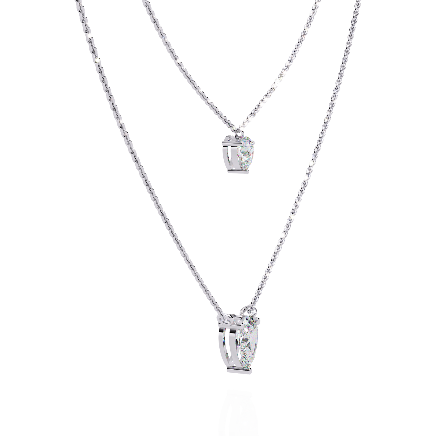1.46 Ct Pear Cut Lab Grown Diamond Solitaire Unique Statement Cluster Classic Necklace For birthday