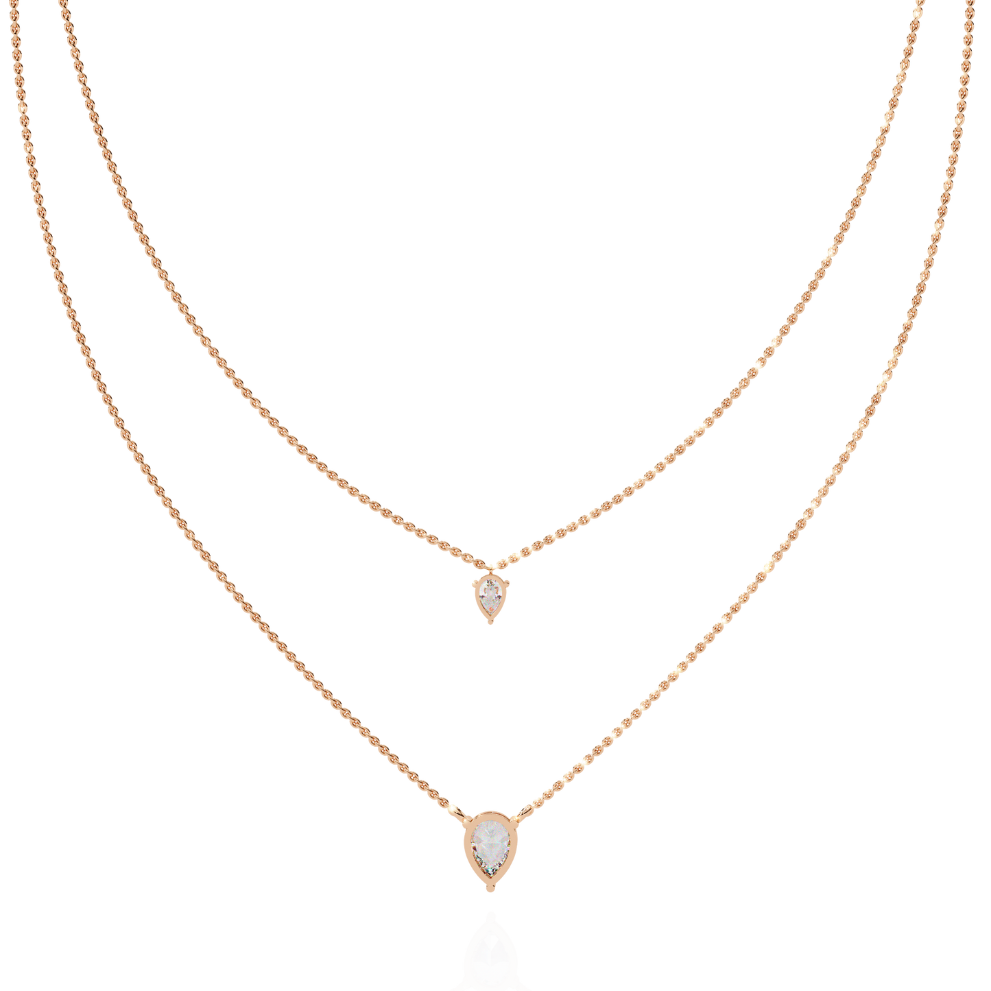 1.46 Ct Pear Cut Lab Grown Diamond Solitaire Unique Statement Cluster Classic Necklace For birthday