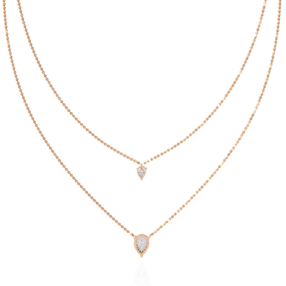1.46 Ct Pear Cut Lab Grown Diamond Solitaire Unique  Statement Cluster Classic Necklace For birthday