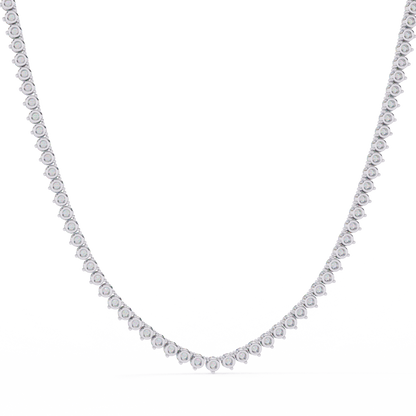 Round Cut 9.70 Ct  Natural & Lab Grown Diamond 18k Solid Gold   Channel Set Unisex Best Necklace For Daily Wear