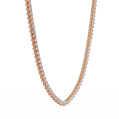 Round Cut 9.70 Ct  Natural & Lab Grown Diamond 18k Solid Gold   Channel Set Unisex Best Necklace For Daily Wear