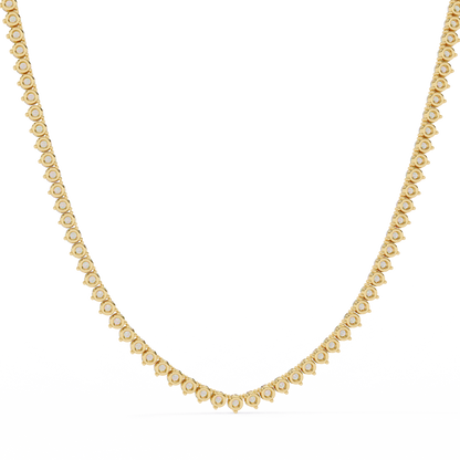 Round Cut 9.70 Ct  Natural & Lab Grown Diamond 18k Solid Gold   Channel Set Unisex Best Necklace For Daily Wear
