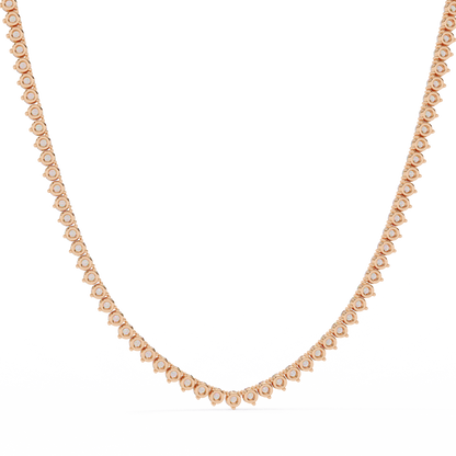 Round Cut 9.70 Ct  Natural & Lab Grown Diamond 18k Solid Gold   Channel Set Unisex Best Necklace For Daily Wear