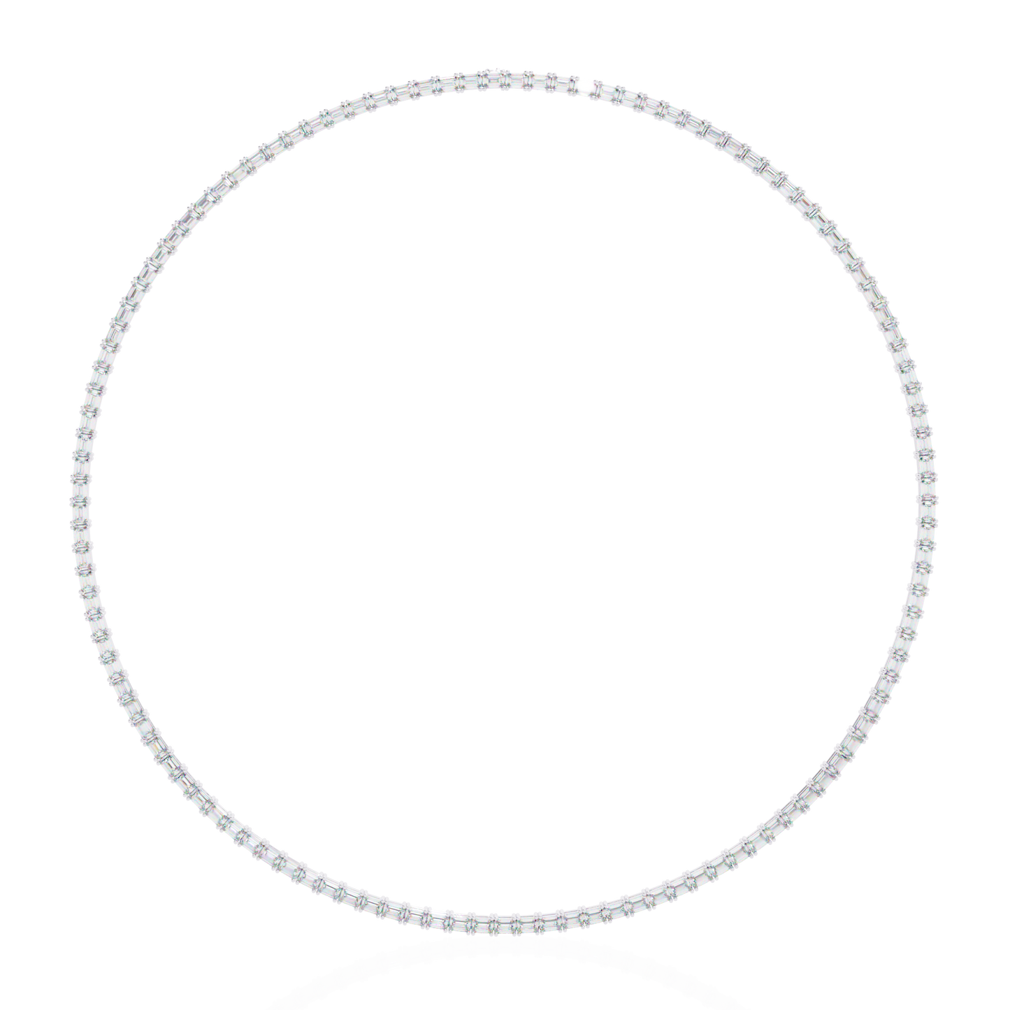 8.12 Ct Emerald Cut Lab Grown Handcrafted For Women Occasionally Wear Tennis Necklace