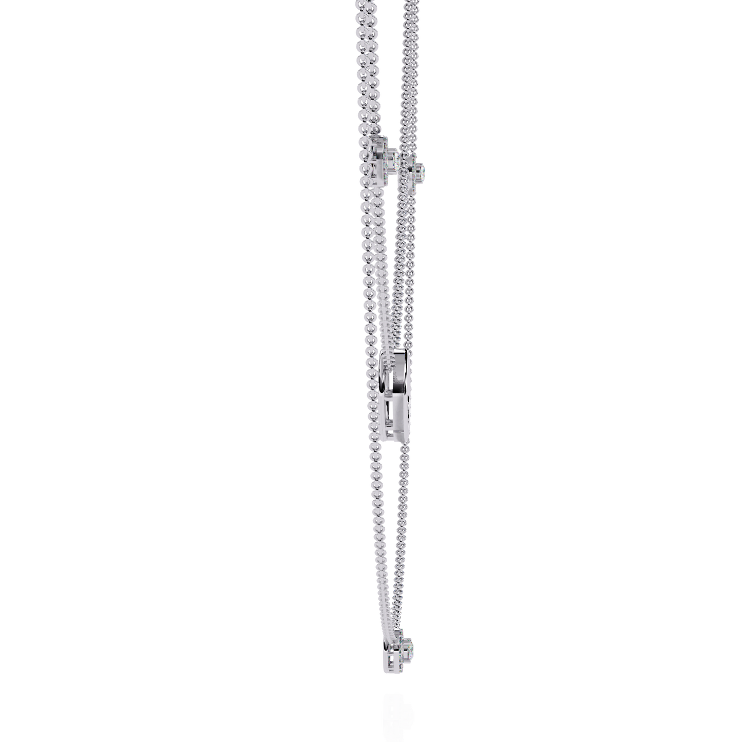 Round Cut Lab grown & Natural Diamond Halo Style Dainty Simple Daily Wear Multi Layer Necklaces For birthday Surprise Gift