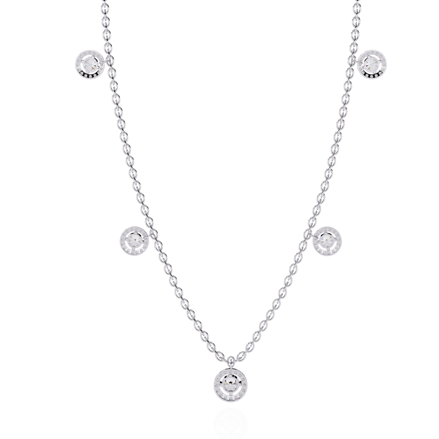 Stunning 4.72 Ct Round Cut Lab Grown Diamond Halo Style Elegant Party Wear Necklace