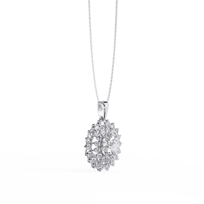 3.41 CT Oval And Round Cut Lab grown  Dainty Classic Necklace For Her Gift In Anniversary