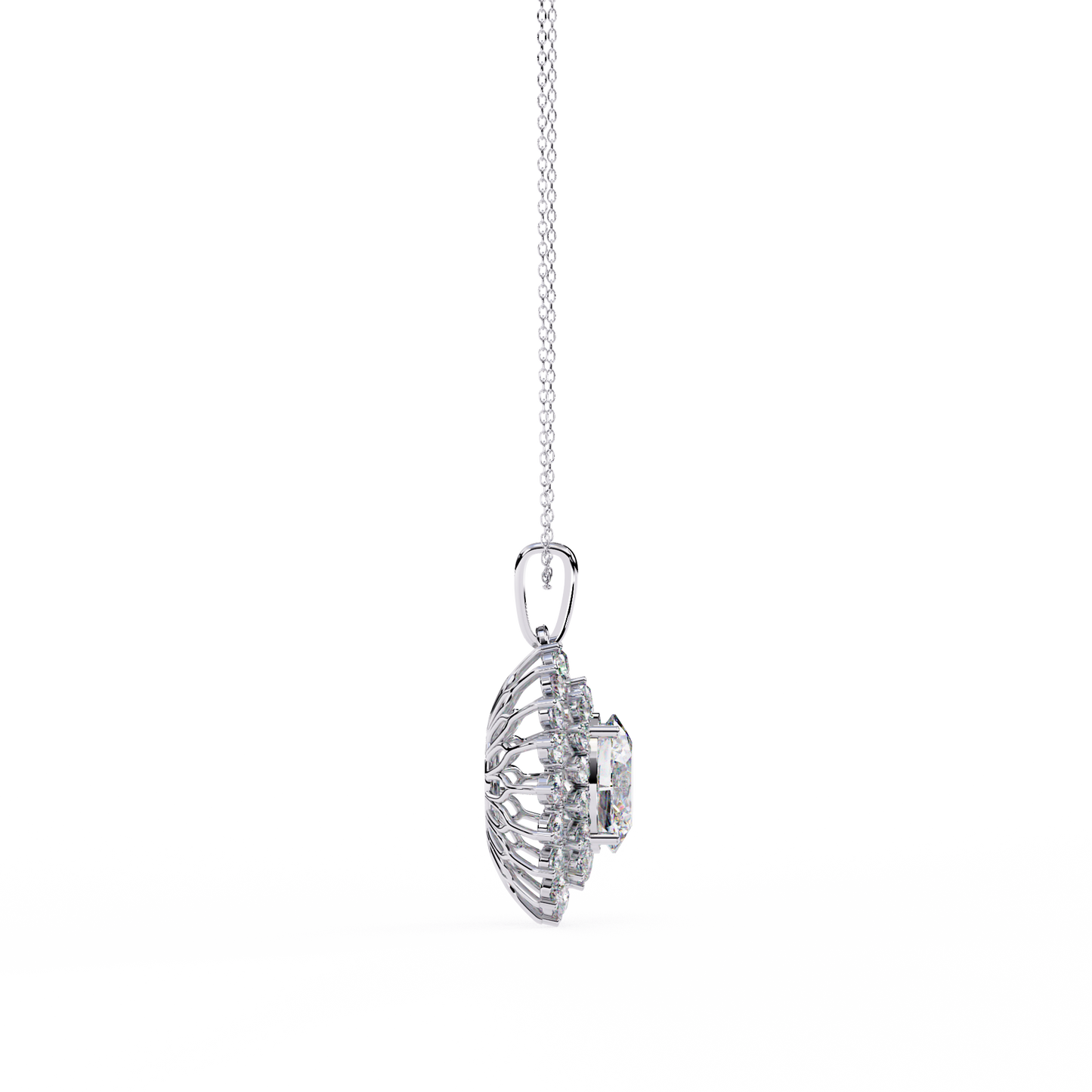 3.41 CT Oval And Round Cut Lab grown Diamond Dainty Elegant Classic Pendant Necklace for her Gift in anniversary
