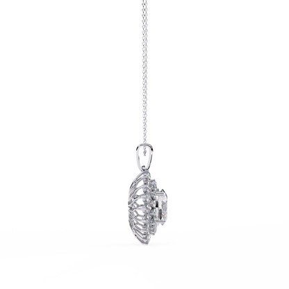 3.41 CT Oval And Round Cut Lab grown  Dainty Classic Necklace For Her Gift In Anniversary