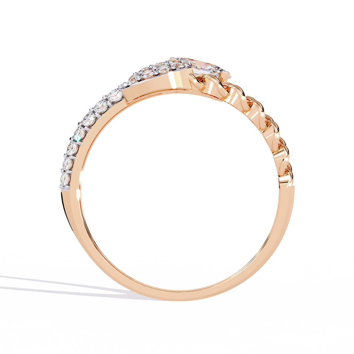 Oval And Round Cut Top Grade Lab Grown Diamond Bypass Elegant Art Deco Toi Moi Unique Engagement Ring - HIGHCARAT DIAMONDS