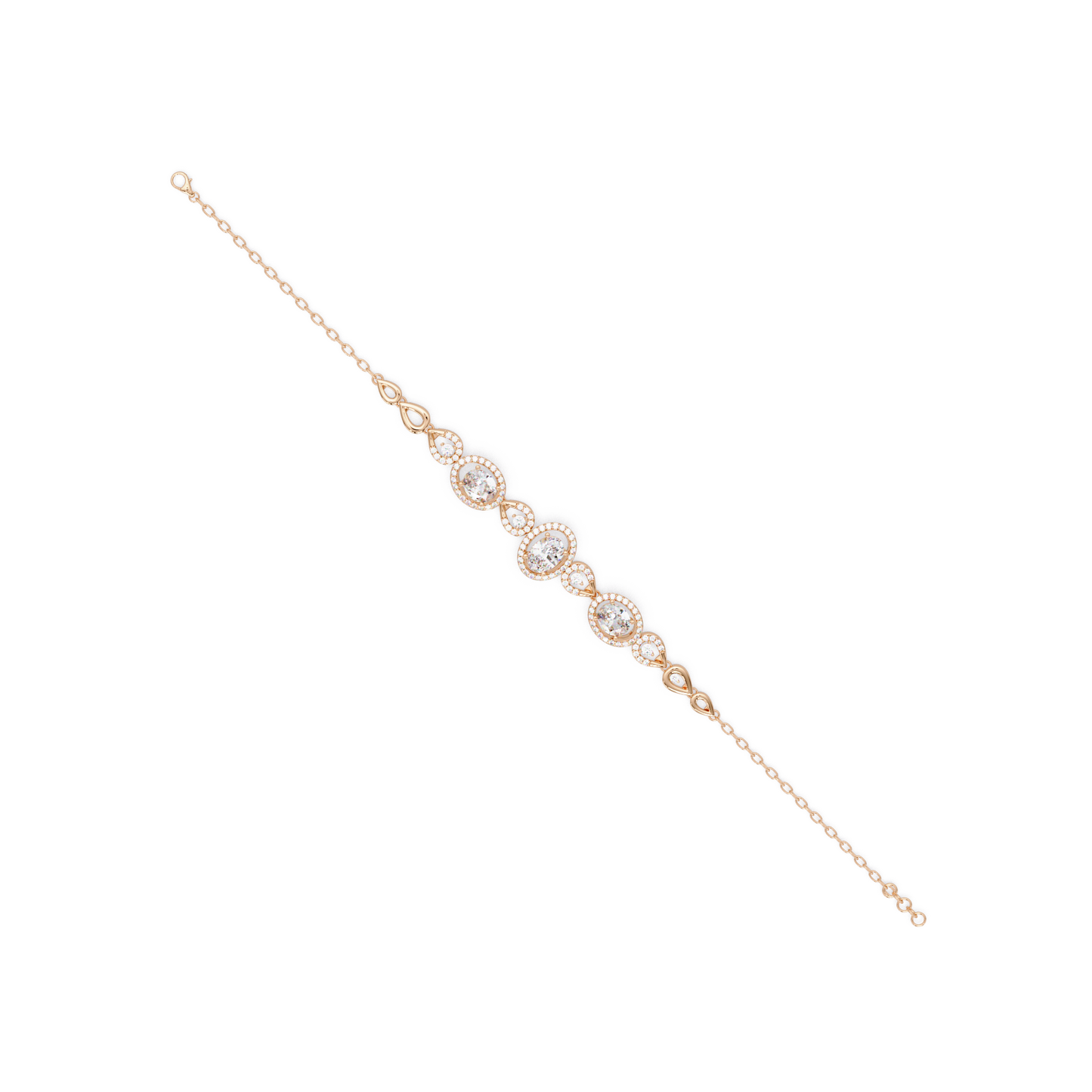 Oval Halo Lab Grown Diamond Designer Bracelet - HIGHCARAT DIAMONDS