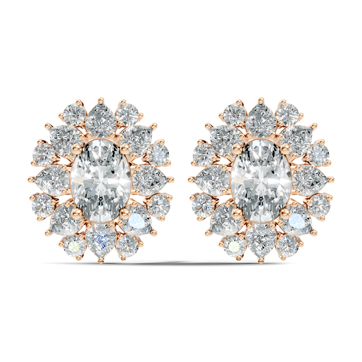 3.50 Ct Round, Pear, Oval Lab Grown Diamond Ethically Occasionally Wear Diamond Earrings - HIGHCARAT DIAMONDS