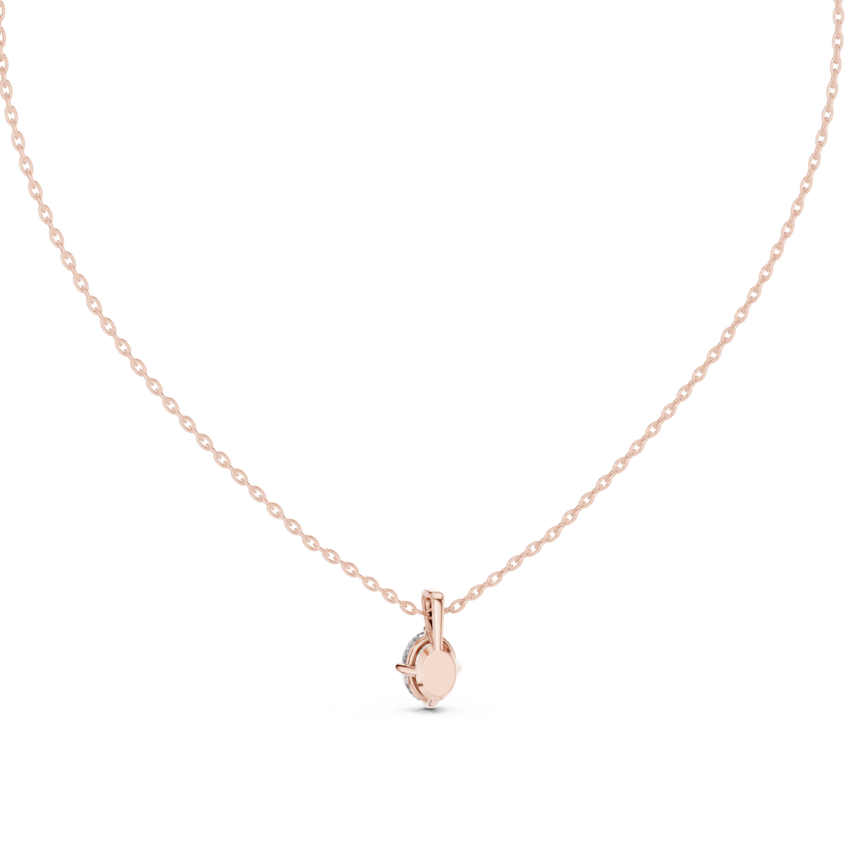 1.00 Ct Oval Shape Labgrown Diamond Solitaire Pendant Ecofriendly Gift For Her In 18K Gold - HIGHCARAT DIAMONDS