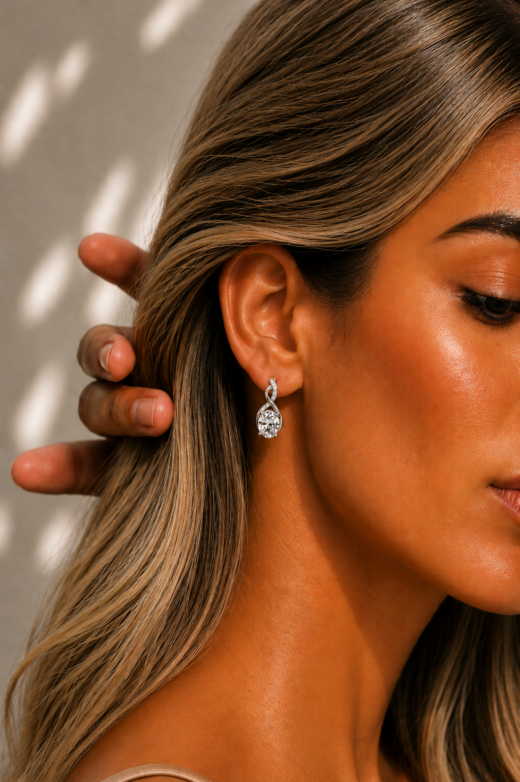 Oval & Round Cut Prong Set Lab Grown Unique Diamond Earring - HIGHCARAT DIAMONDS