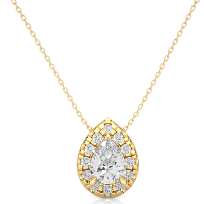 0.79 CT Pear & Round Diamond Shape Pendant Perfect For Weddings & Anniversaries
