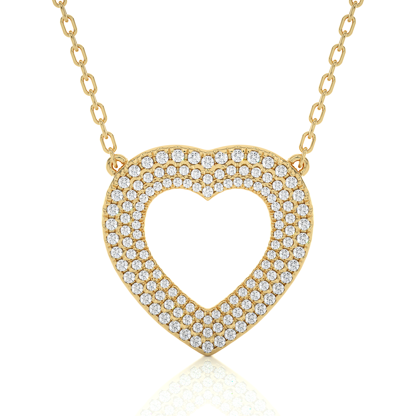 Vintage Heart Pendant with Exquisite Round Diamond Anniversary Gift For Her