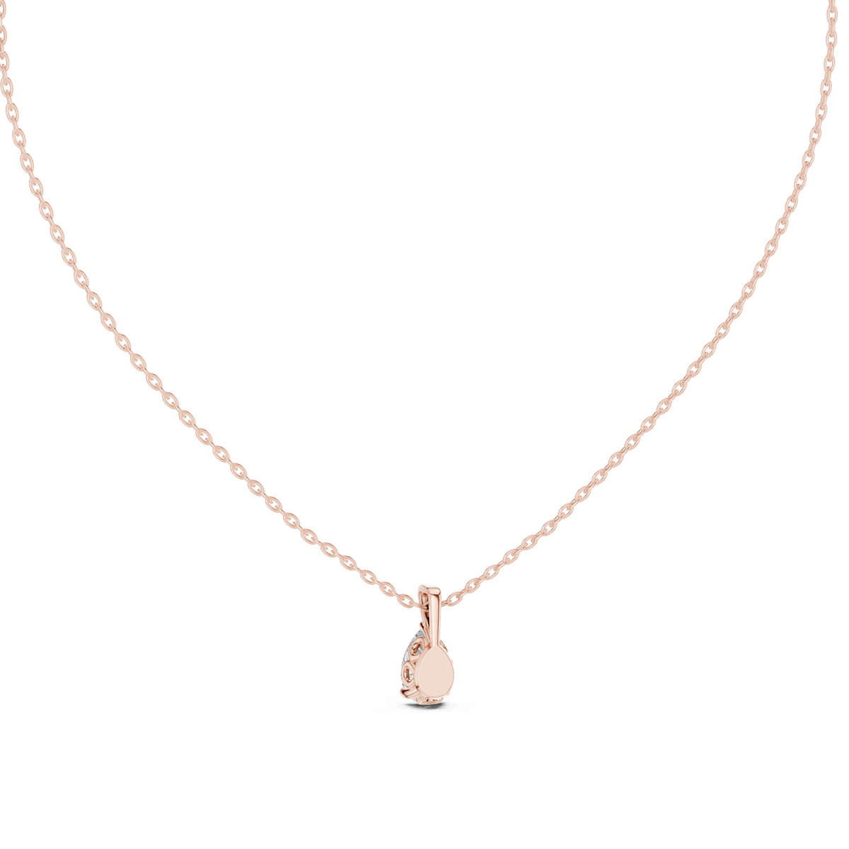 Pear Cut Solitaire Three Prong Lab Grown Diamond Pendant Alternate Angle