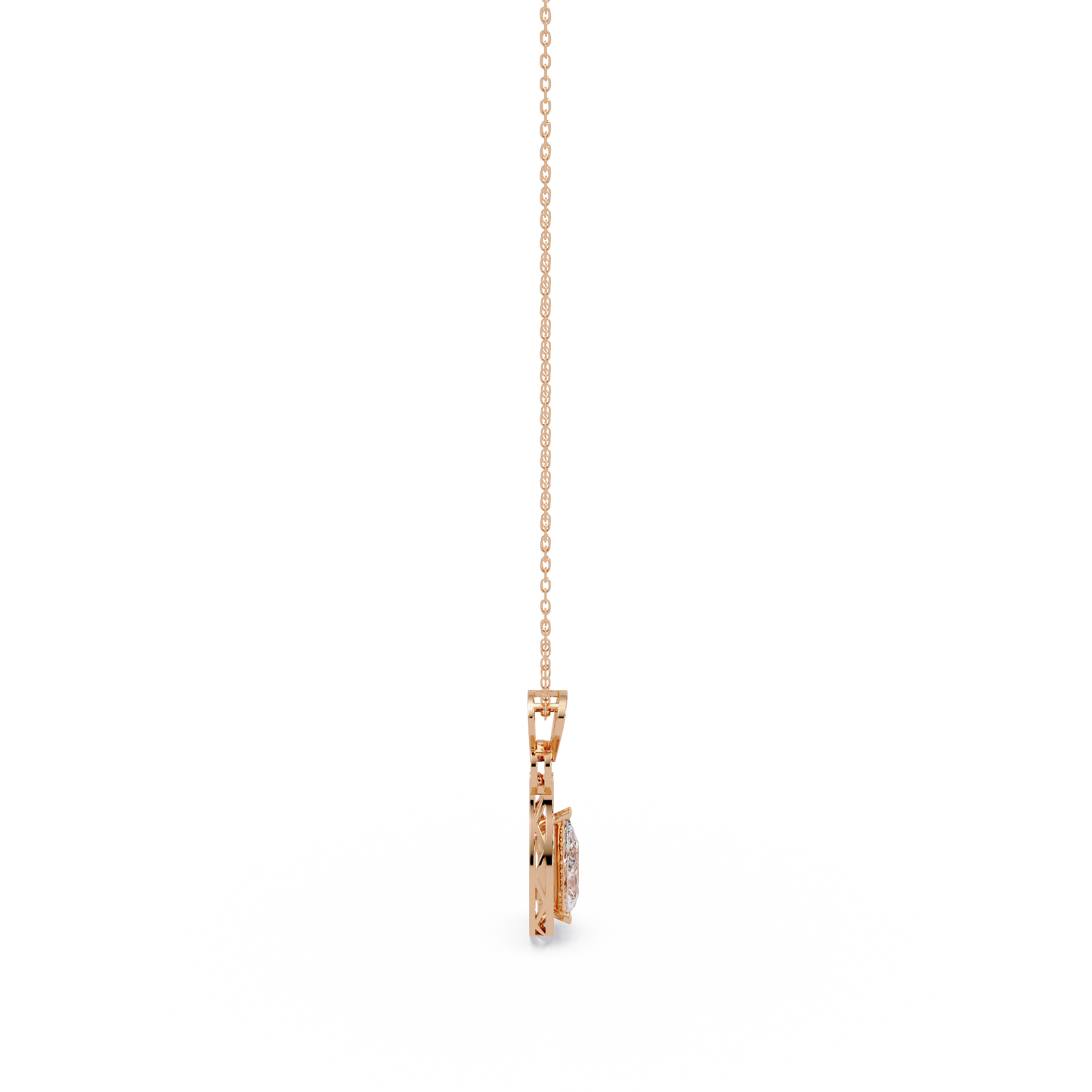 Pear Drop Halo Lab Grown Diamond Pendant Necklace - HIGHCARAT DIAMONDS