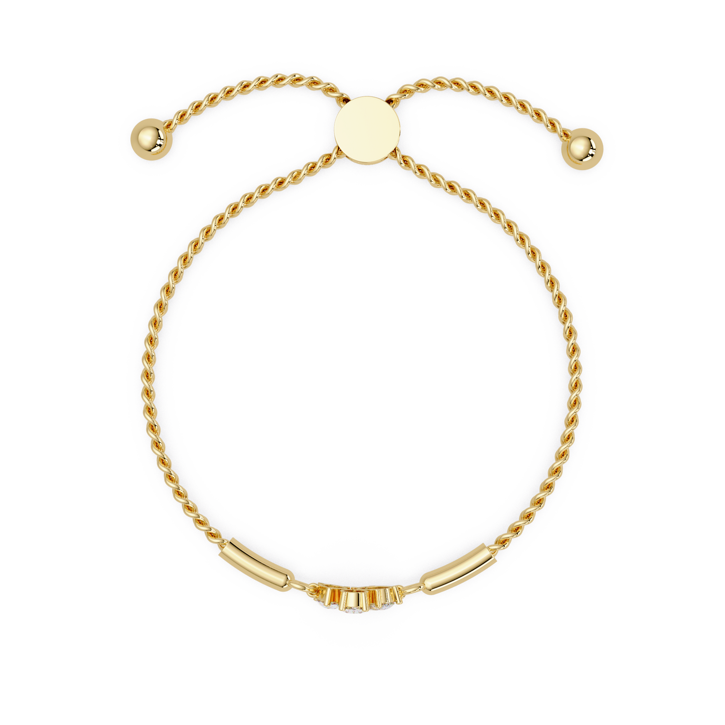Pear & Oval Lab Grown Diamond Chain Adjustable Gold Bracelet - HIGHCARAT DIAMONDS