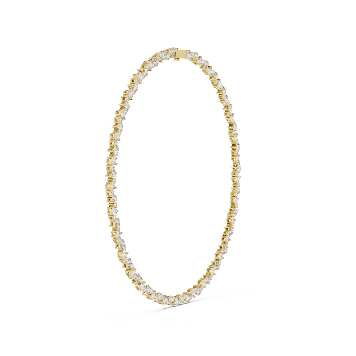 Pear Shape Lab Grown Diamond Tennis Necklace - HIGHCARAT DIAMONDS