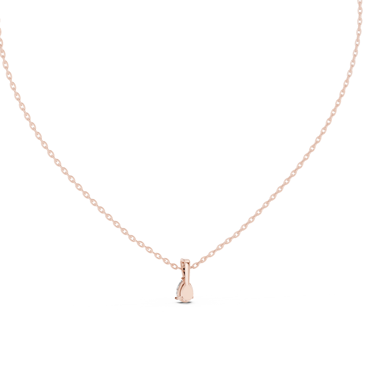 Pear Shape Prong Set 1.00 Ct Solitaire Lab Grown Diamond Pendant Alternate Angle