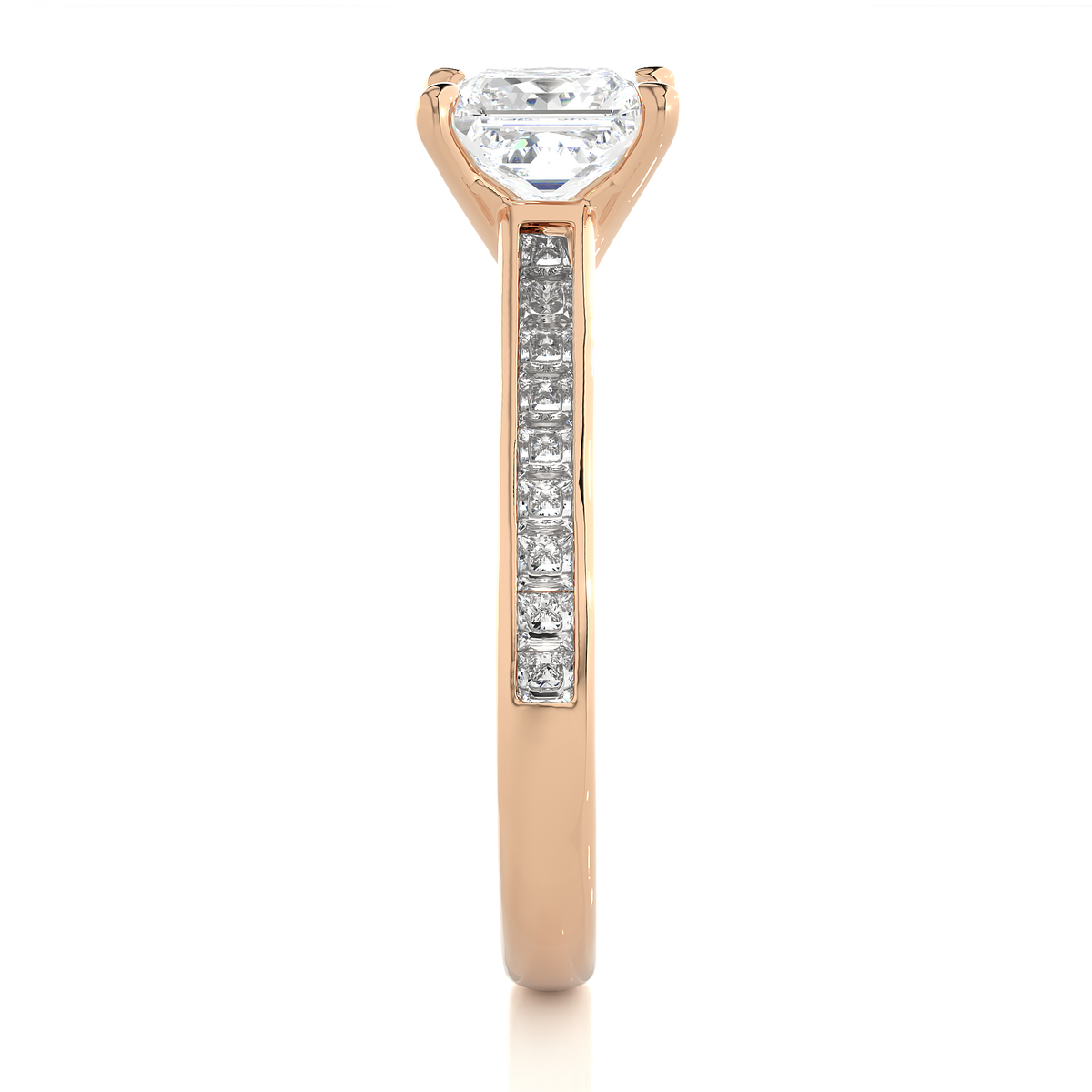 Princess Lab Grown Diamond Side Stone Engagement Ring, 1.95 Carat Accented Ring For Our Special Person - HIGHCARAT DIAMONDS