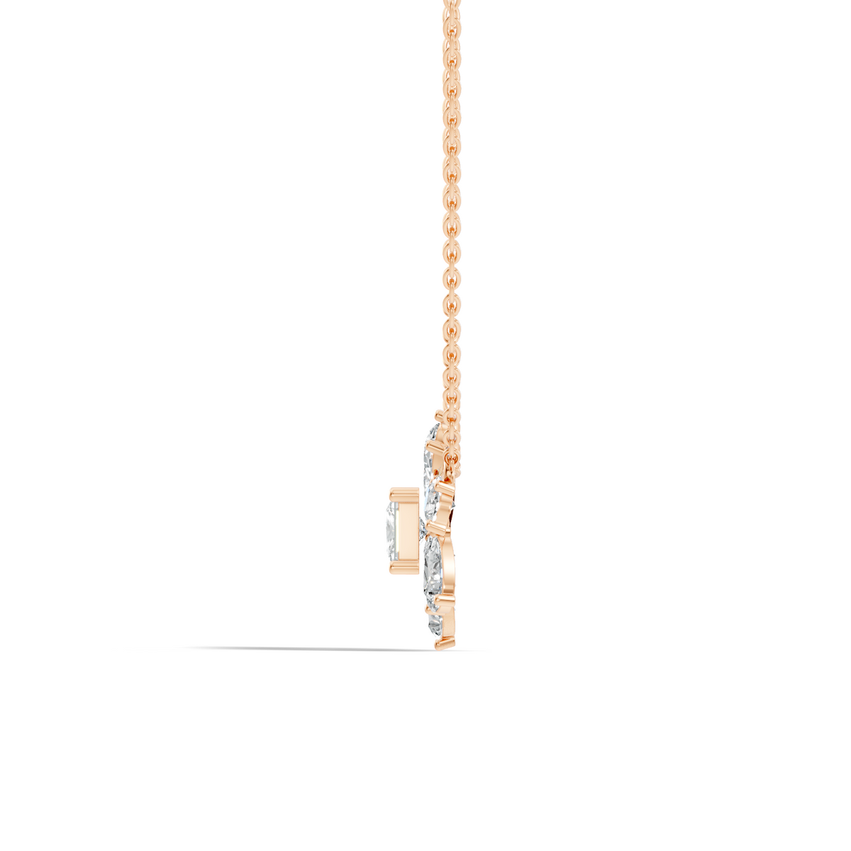 Princess & Pear Lab-Grown Diamond Pendant Colorless White Gold Elegance Gift In 14K Gold - HIGHCARAT DIAMONDS