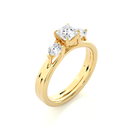 princess cut Lab Grown Diamond 14k Solid Gold Engagement Ring For Special one